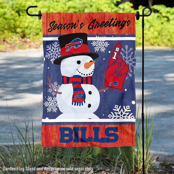 Buffalo Bills Holiday Winter Snow Garden Flag Double Sided Banner