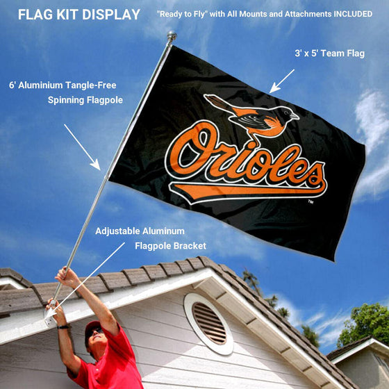 WinCraft Baltimore Orioles Flag Pole and Bracket Set