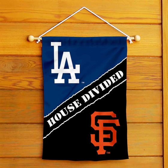 WinCraft House Divided Dodgers and Giants Double Sided Garden Flag