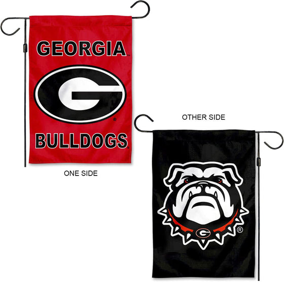 Georgia Bulldogs Dual Logo Garden Banner Flag with Stand Pole Holder