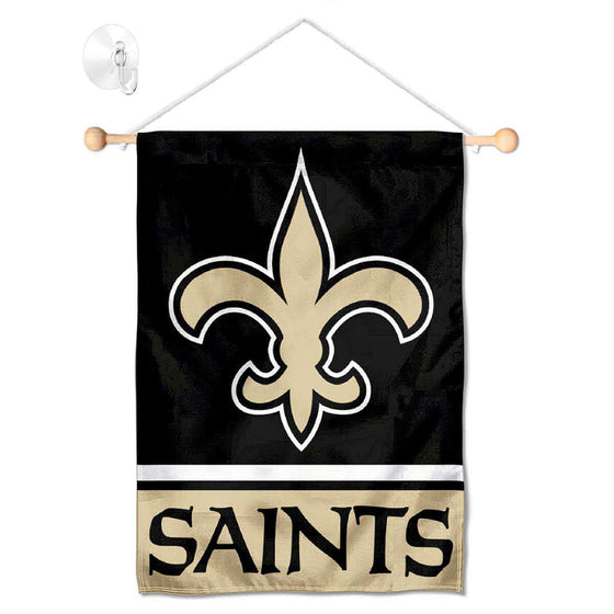 New Orleans Saints Banner Window Wall Hanging Flag with Suction Cup