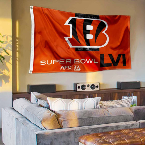 Cincinnati Bengals AFC Super Bowl LVI Bound 3x5 Flag