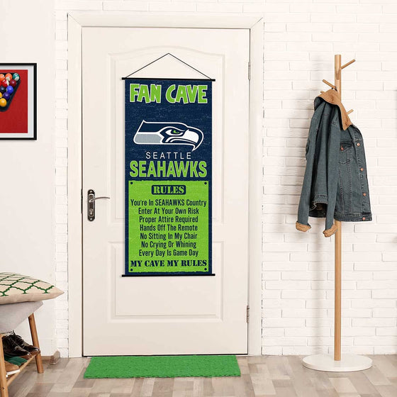 WinCraft Seattle Seahawks Man Cave Fan Banner Wall Door Scroll