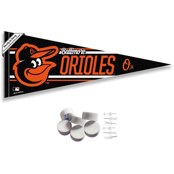 Baltimore Orioles Pennant Banner and Wall Tack Pads