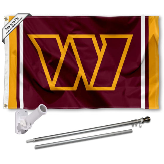 WinCraft Washington Commanders Stripes Flag Pole and Bracket Mount Kit