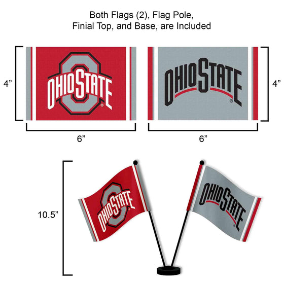 WinCraft Ohio State Buckeyes Desk and Table Top Flags