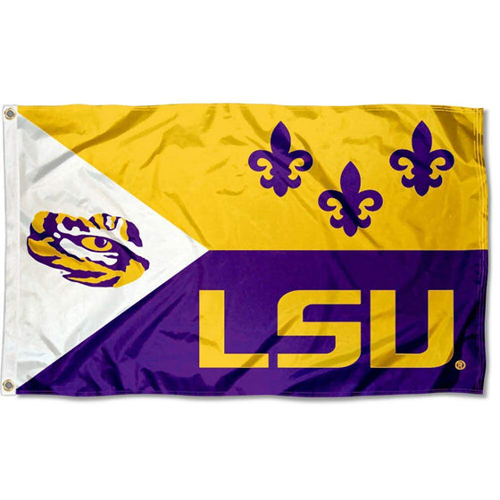 College Flags & Banners Co. LSU Tigers Acadia and USA Flag 3x5 Set