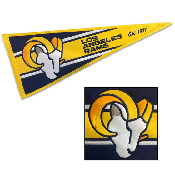 WinCraft Los Angeles Rams Embroidered and Sewn Pennant