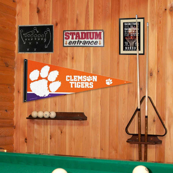 College Flags & Banners Co. Clemson Tigers Pennant Flag and Wall Tack Mount Pads