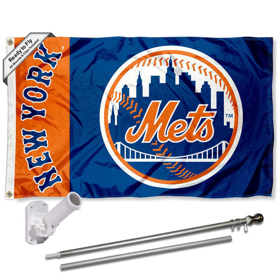 WinCraft New York Mets Flag Pole and Bracket Set