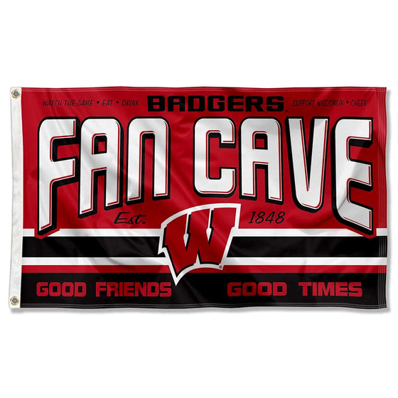 Wisconsin Badgers Fan Man Cave Banner Flag