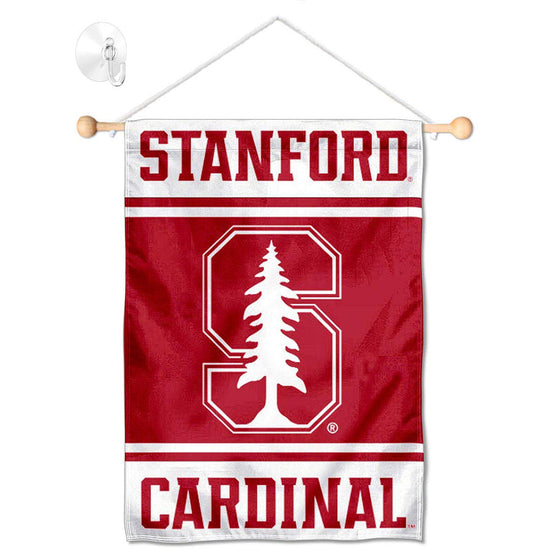 College Flags & Banners Co. Stanford Cardinal Window Wall Banner Hanging Flag with Suction Cup