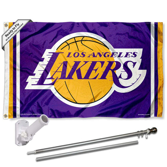 WinCraft Los Angeles Lakers Flag Pole and Bracket Set