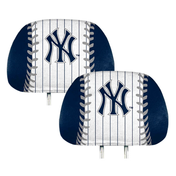 New York Yankees Printed Head Rest Cover Set - 2 Pieces