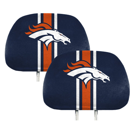 Denver Broncos Printed Head Rest Cover Set - 2 Pieces