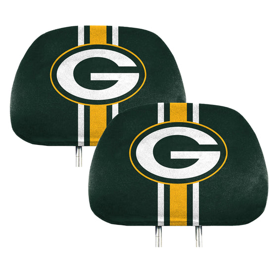 Green Bay Packers Printed Head Rest Cover Set - 2 Pieces