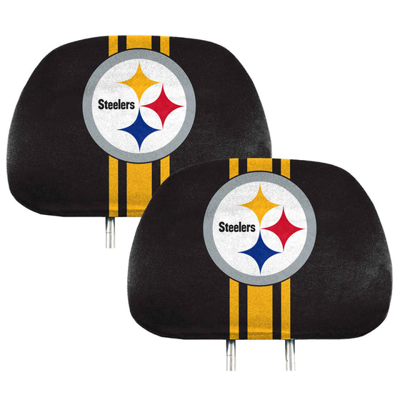 Pittsburgh Steelers Printed Head Rest Cover Set - 2 Pieces