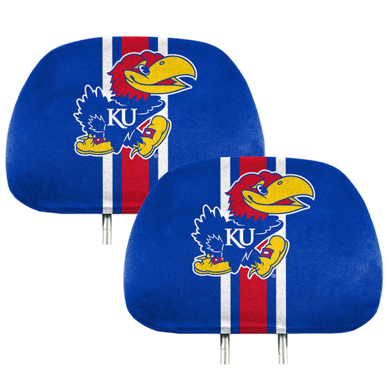 Kansas Jayhawks Printed Head Rest Cover Set - 2 Pieces