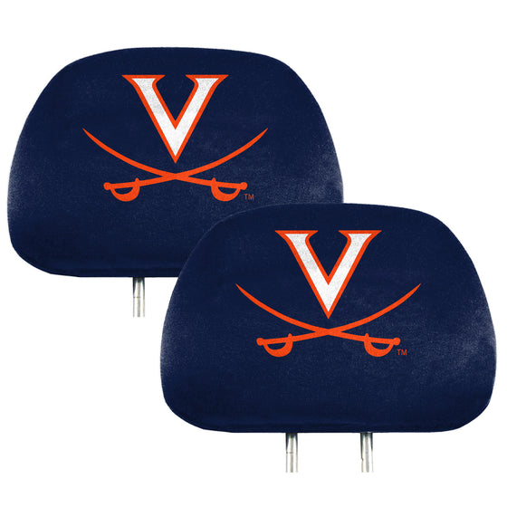 Virginia Cavaliers Printed Head Rest Cover Set - 2 Pieces