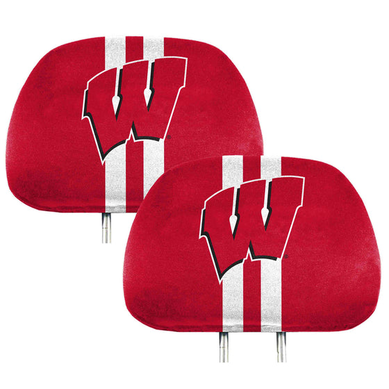 Wisconsin Badgers Printed Head Rest Cover Set - 2 Pieces