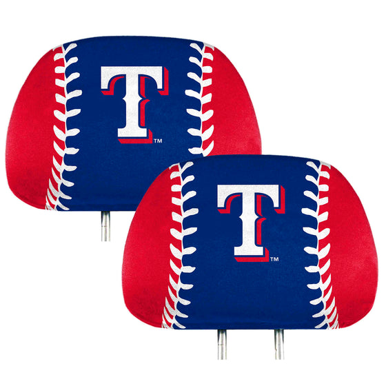 Texas Rangers Printed Head Rest Cover Set - 2 Pieces