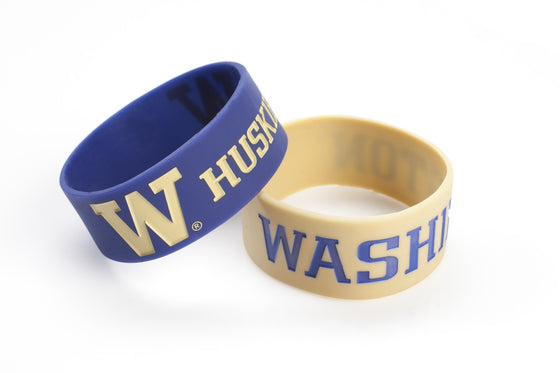 Washington Huskies Bracelets - 2 Pack Wide - Special Order