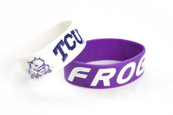 TCU Horned Frogs Bracelets - 2 Pack Wide - Special Order