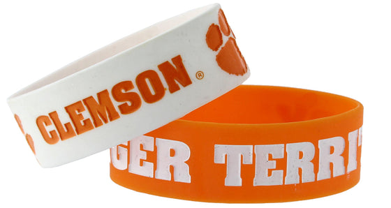 Clemson Tigers Bracelets 2 Pack Wide - Special Order