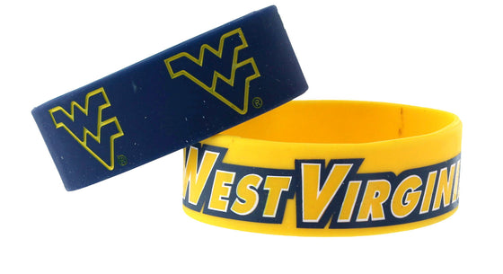 West Virginia Mountaineers Bracelets - 2 Pack Wide - Special Order