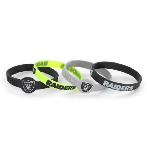 Oakland Raiders Bracelets - 4 Pack Silicone (CDG)