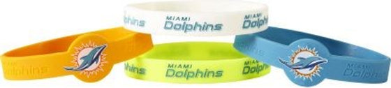 Miami Dolphins Bracelets 4 Pack Silicone