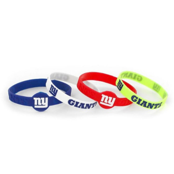 New York Giants Bracelets - 4 Pack Silicone (CDG)