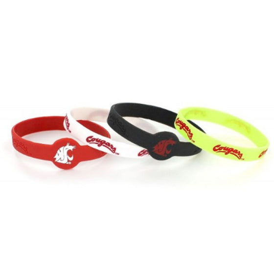 Washington State Cougars Bracelets - 4 Pack Silicone (CDG)