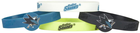 San Jose Sharks Bracelets - 4 Pack Silicone - Special Order