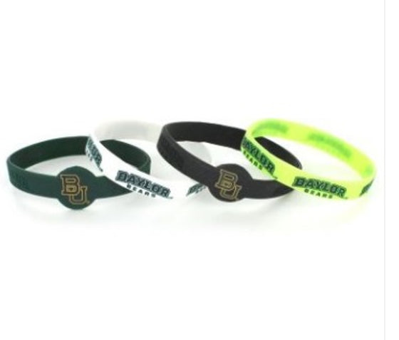 Baylor Bears Bracelets 4 Pack Silicone Alternate Design Special Order