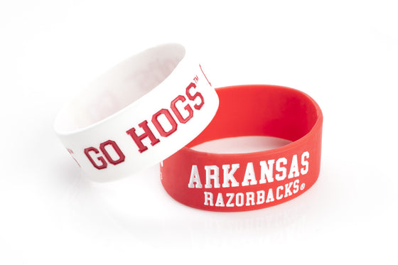 Arkansas Razorbacks Bracelets 2 Pack Wide - Special Order