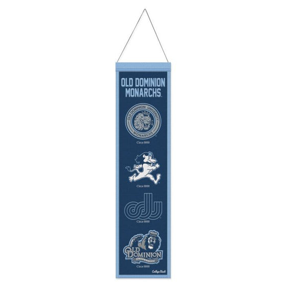 OLD DOMINION MONARCHS OLD DOMINION EVOLUTION WOOL BANNER 8" X 32" - 757 Sports Collectibles