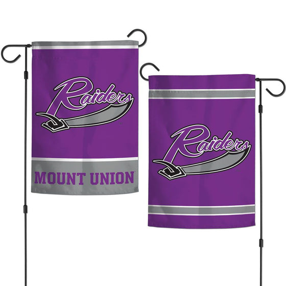 Mount Union Purple Raiders Flag 12X18 Garden Style Special Order