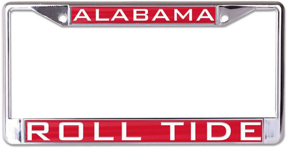 Alabama Crimson Tide License Plate Frame Inlaid Style Roll Tide Design - Special Order