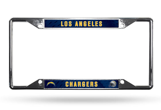 Los Angeles Chargers License Plate Frame Chrome EZ View (CDG)