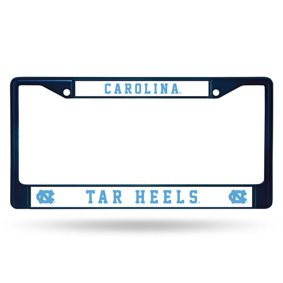 North Carolina Tar Heels License Plate Frame Metal Navy