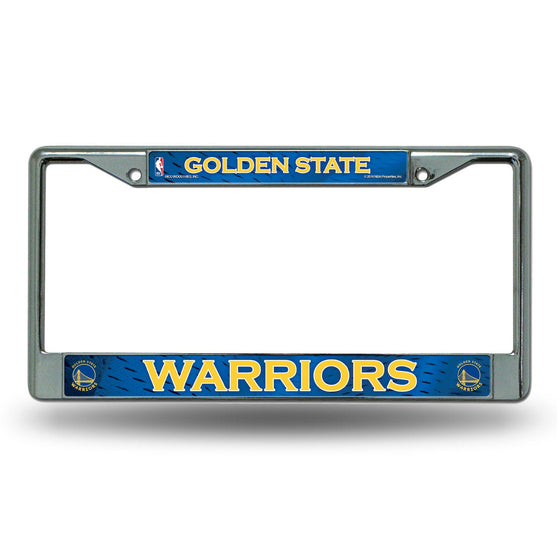 Golden State Warriors License Plate Frame Chrome Printed Insert