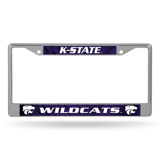 Kansas State Wildcats License Plate Frame Chrome Printed Insert