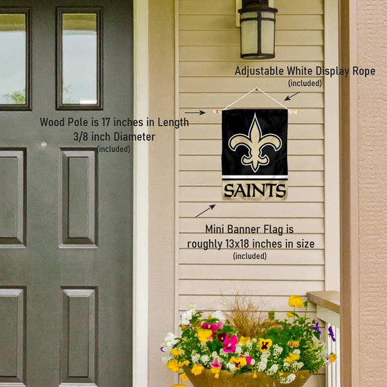 New Orleans Saints Banner Window Wall Hanging Flag with Suction Cup