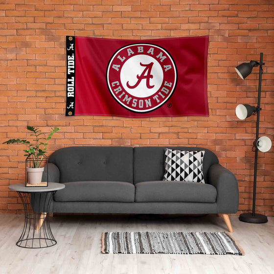 College Flags & Banners Co. Alabama Crimson Tide Printed Header 3x5 Foot Banner Flag