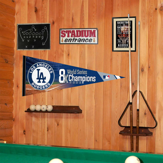 WinCraft Los Angeles Dodgers 8 Time World Champions Soft Felt Pennant