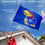 College Flags & Banners Co. Kansas Jayhawks Flag with Pole and Bracket Complete Set