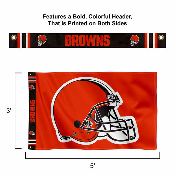 WinCraft Cleveland Browns Printed Header 3x5 Foot Banner Flag