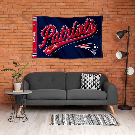 WinCraft New England Patriots Script Logo Premium Flag