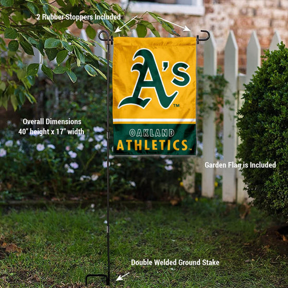 WinCraft Oakland Athletics Garden Flag with Stand Holder